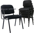 HNY Black Tablet Arm Chairs Set of 15, Mesh Office Waiting Room Guest Nesting Stacking Chairs, Reception Chairs with Flip-Up Table Conference Chair for School Classroom Training Meeting Room