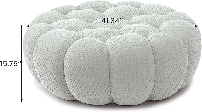 WJShome Bubble Couch,41.34'' Modern Upholstered Single Sofa Mesh Fabric Floor Sofa, 3D Honeycomb Shape Ottoman Curved Couch for Living Room, Office, Apartment (Light Grey)