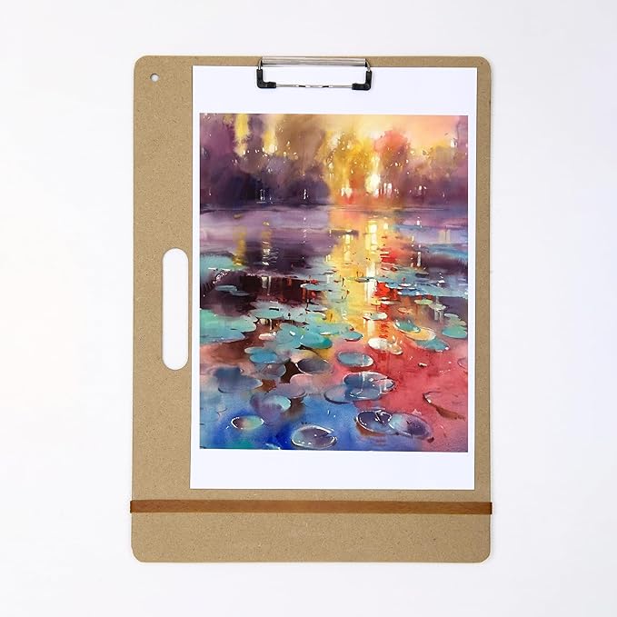 Drawing Board - 12" x 17" Sketch Board with Handle for Drafting Art - Portable Clipboard for Class or Studio Fit in Artists Tote