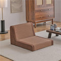 Floor Chair with Back Support, Bamboo Low Meditation Chair, Tatami Chair with Soft Cushion, Versatile Legless Chair for Living Room, Bedroom, Bay Window(Brown)