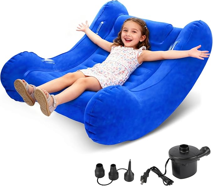 Toggloo lnflatable Couch Rocking Chair for Kids, 42” x 42” x 38” AIR Cloud Rocker - Sensory Chair for Autistic ADHD Child - Autism Sensory Products Training Body Coordination