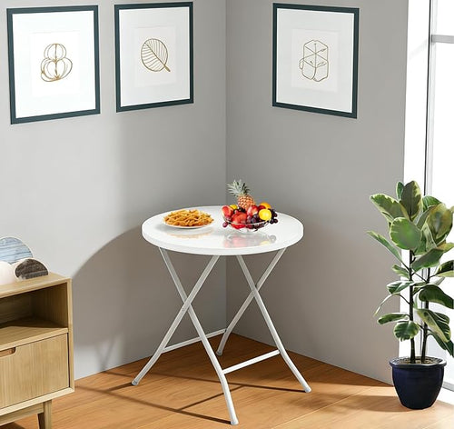 24 Inch,Portable Folding Bar Table,Folding Table Suitable for Indoor/Outdoor Use, Perfect for Courtyards, Gatherings, and Corners, White