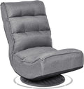Giantex 360 Degree Swivel Gaming Chair, 6 Position Adjustable Folding Floor Chair, 300lb Spring Support, Comfortable Padded Backrest, Lazy Sofa Chair Game Rocker for Teens Adults
