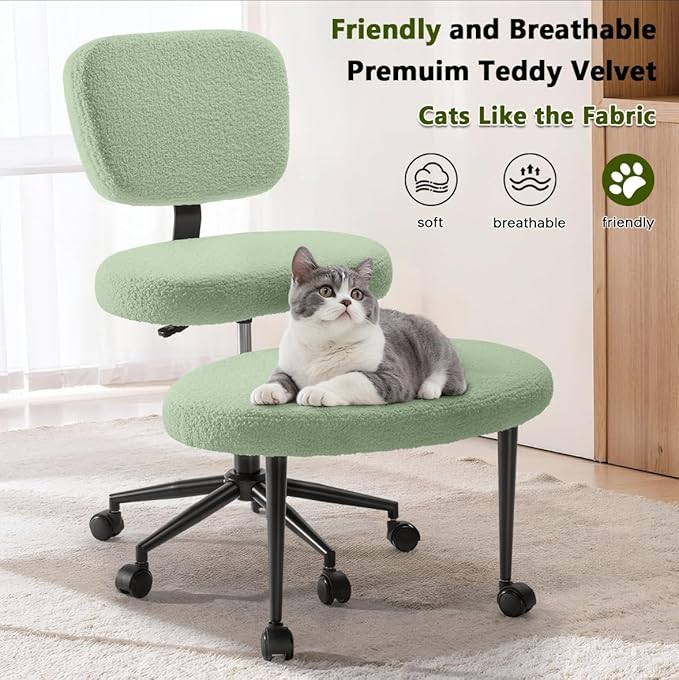 Waleaf Ergonomic Cross Legged Office Chair with Wheels, ADHD Chair for Adults, Meditation Chair, Yoga Office Chair (Green)