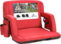 Sportneer Stadium Seats with Back Support: 2.5'' Thick Comfy Cushion 6 Adjustable Angle Bleacher Seat with Armrest - 2 Large Pockets, 2 Cup Holders Stadium Chair for Sport Events Concerts Parks