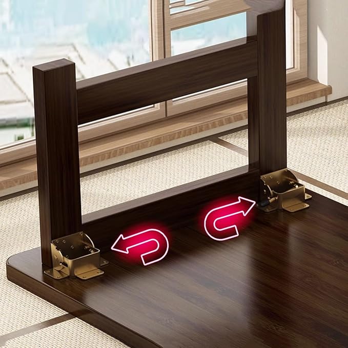 BitMit Japanese Foldable Floor Table,Portable Solid Wood Japanese Folding Coffee Table, No Assembly Table for Sitting on The Floor,Tea Table for Tatami,Living Room,Bedroom,Small Space（31.5in）
