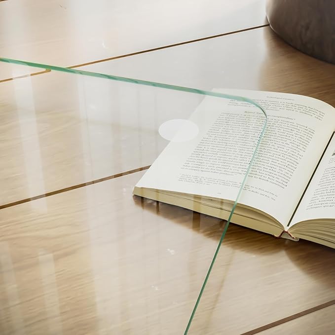 VETROUVE Chair Mat for Carpet 48" x 60" Tempered Glass Floor Mat on Carpet or Hard Floor with 4 Anti-Slip Pads, 1/5" Thick