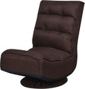 Giantex 360 Degree Swivel Gaming Chair, 6 Position Adjustable Folding Floor Chair, Nearly 300lb Spring Support, Comfortable Padded Backrest, Lazy Sofa Chair Game Rocker for Teens Adults (Brownness)