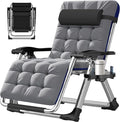 ABORON Oversized Zero Gravity Chair,29In XL Premium Outdoor Lawn Folding Lounge Chairs,Sturdy Adjustable Reclining Patio Chairs with Removable Cushion,Headrest & Tray
