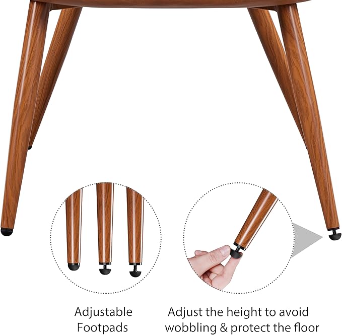 Yaheetech PU Leather Armchair, Modern Accent Chair with Metal Legs, Comfy Upholstered Barrel Chair for Living Room Bedroom Vanity Room, Brown