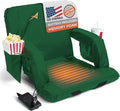 Heated Stadium Seats for Bleachers with Back Support – USB Battery Included - Upgraded 3 Levels of Heat - Foldable Chair - 4 Pockets for Snacks, Cup Holder - for Camping, Games & Sports (Hunter Green)