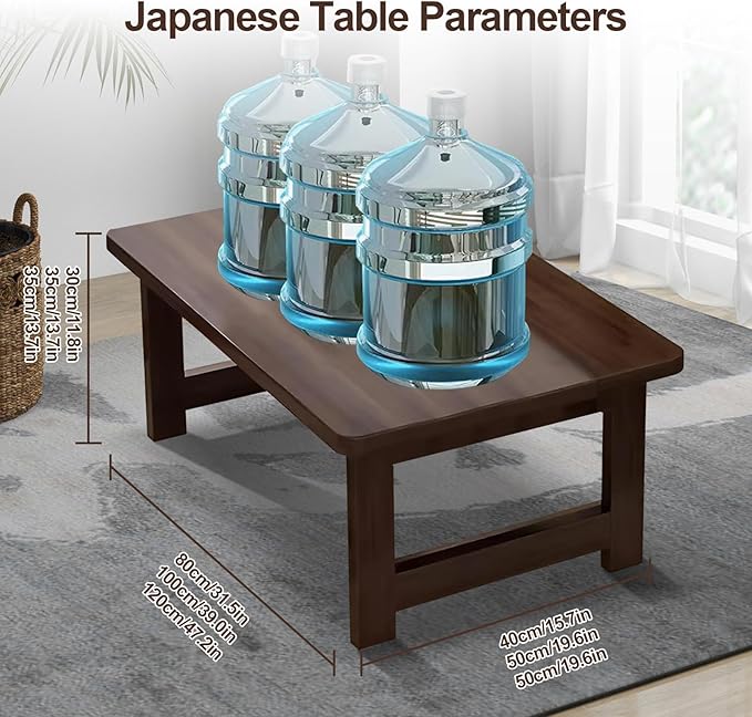 robwibw Japanese Floor Sitting Table, Folding Wood Tea Table Chabudai Japanese Coffee Table Low Table for Living Room Home Tatami Office (A 31.5 * 15.7 * 11.8 INCH)