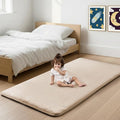 PAPAMAT 1.3" Thick Baby Bedside Floor Mat for Bedroom, Basic Padded Foam Soft Plush 28x72 Runner Rug with Non Slip Cushioned for Nursery Playroom (Beige)