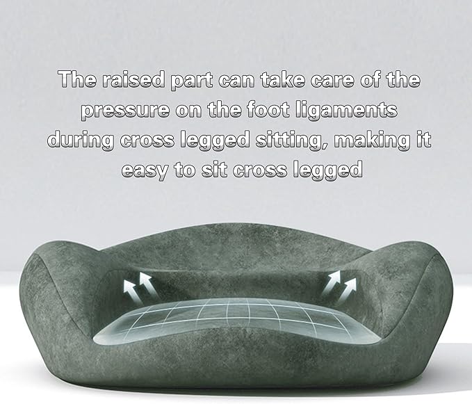 Ergonomic Meditation Cushion with Memory Foam - Large Floor Pillow Seat for Meditation, Yoga, Reading - Removable & Washable Cover, Comfortable for Home, Office, Studio Dark-Green