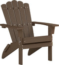 Adirondack Chair, Weather-Resistant Patio Chair with Wide Armrests & High Backrest, Folding Fire Pit Chair for Garden, Backyard, Porch (Brown)