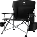 XL Premium Camping Chair - 400lb Capacity, Oversized 23.7" Wide Seat, Heavy Duty 600D Oxford Fabric, Padded Camping Chair Portable for Outdoor, Beach, Tailgate Parties Onyx Black