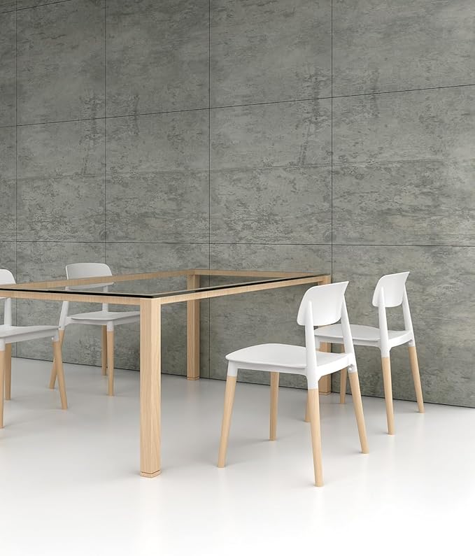 COZYBLOCK Bel Dining Bistro Cafe Style Modern Minimalist Side Chair Set of 2 (Grey)