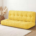 Vercraft 63 Inch Folding Bench Cushion, 4 Inch Thick 2-in-1 Convertible Long Floor Lounger Boneless Cushions Couch Mattress Upholstered for Yoga, Reading, Sleeping, Meditation Living Room(Yellow)