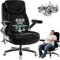 650LBS Fabric Heavy Duty Office Chair with 5D Flip Arms,Comfy Big and Tall Executive Office Desk Chair with Pocket Spring Cushion,High Back Computer Chair with Lumbar Support,Dual Rubber Wheel