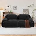 SoarFlash 81" Loveseat Sofa, Comfy Deep Seat, No Assembly, Sofa in a Box, Modern Small Couch with Plush Corduroy Fabric for Living Room, Bedroom, Apartment, Home Office, Black