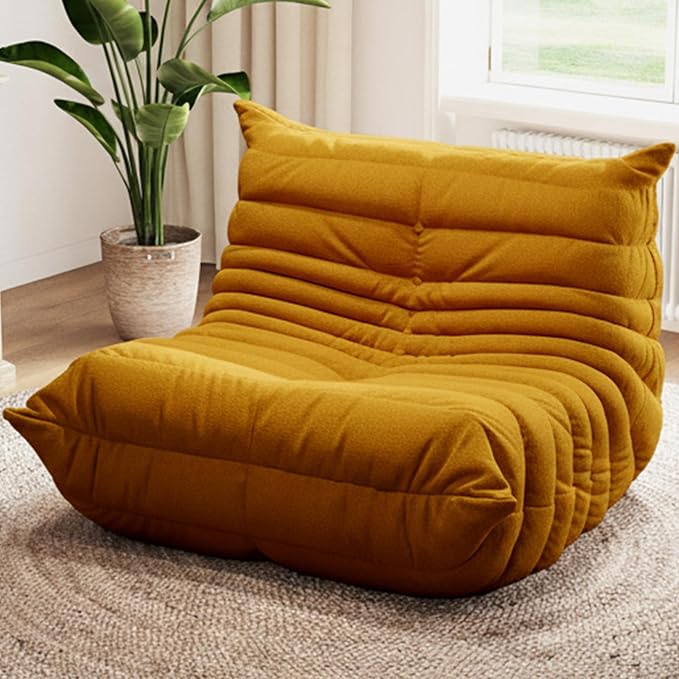 Selyteramy Oversized Bean Bag Chairs for Adults, Giant Beanbag Chair with Memory Foam, Comfy Lounge Chair Lazy Sofa for Apartment, Living Room, Bedroom, Office(Teddy Fabric)
