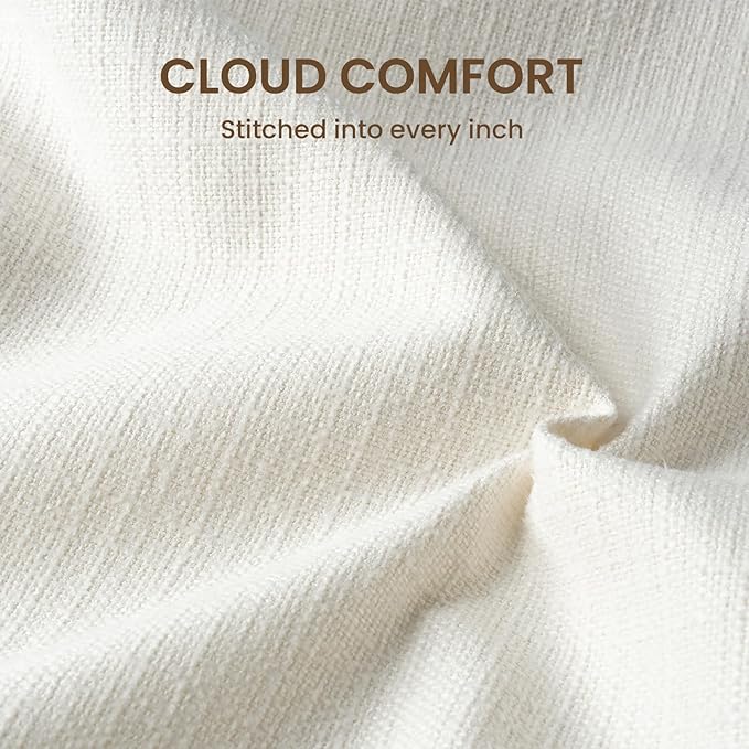 Vorthio Cloud Couch Sectional Oversized Modular Sofa with 35'' Deep Seat Boneless Couch Comfy Sofa Stain-Resistant White Sectional Couches for Living Room Apartment Loveseat
