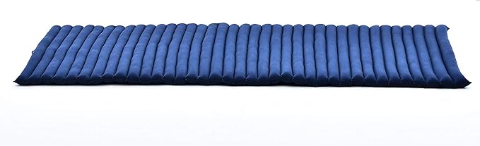 Leewadee - Foldable Floor Mattress - Japanese Roll Up Futon -Trifold Tatami Mat- Guest Floor Bed - Camping Mattress - Thai Massage Mat, Kapok Filled, 75 x 28 inches, Blue