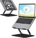 Axbima Aluminum Laptop Stand for Desk – Adjustable Ergonomic Laptop Riser, Foldable & Portable Holder Fit for MacBook & 10"-16" Laptops for Office, Home & Travel,Black