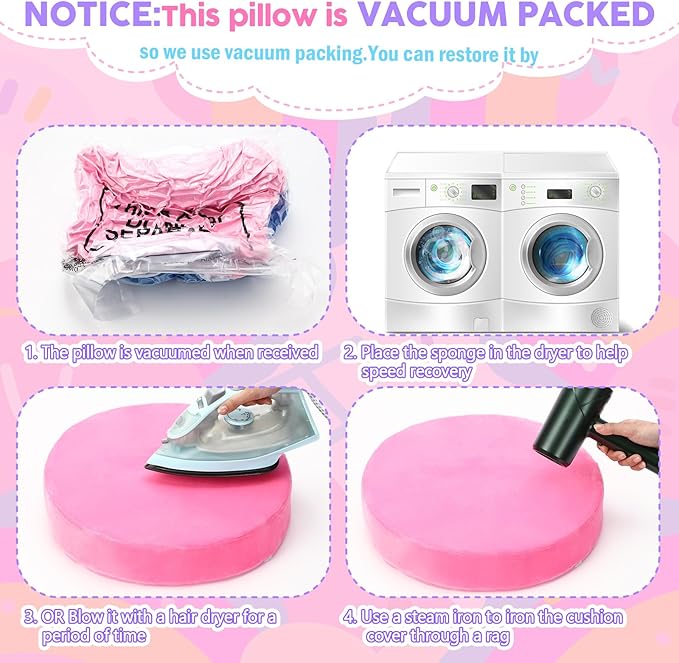 GlikCeil 8 Pcs Round Floor Pillow Cushions for Kids Classroom 15'' Soft Flexible Seating Chair Floor Seats for Reading Corner Playroom - Winter & Spring School Supplies (Candy Series)