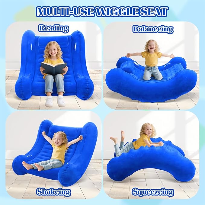Toggloo lnflatable Couch Rocking Chair for Kids, 42” x 42” x 38” AIR Cloud Rocker - Sensory Chair for Autistic ADHD Child - Autism Sensory Products Training Body Coordination