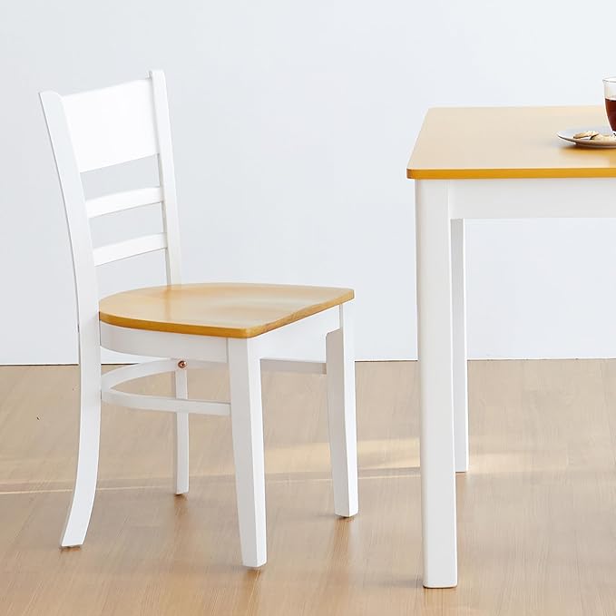 Livinia Cabin 33.5" Wooden Dining Table/Small Rectangular Modern Farmhouse Solid Wood Kitchen Table Desk (White Oak)