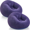 Realspring Inflatable Bean Bag Chairs Outdoor Blow up Camping Chairs Inflatable Lazy Sofa Folding Portable Bean Bag Loungers Couch for Movie Night(Blue,2 Pcs)