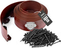AggFencer 4 in x 100 Ft Garden Landscape Edging, No Dig Garden Edging Border Kit with 184 Pcs Spikes for Flower Bed Lawn Yard Grass Brown