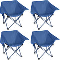 4 Pack Portable Camping Chair Compact Collapsible Outdoor Folding Sports Chairs for Adults Heavy Duty Camp Sporting Events Park Lawn 400 Lbs Black