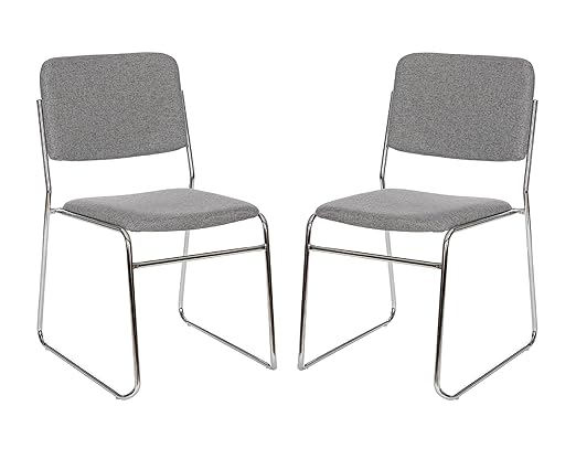OEF Furnishings Padded Signature Stack Chair, Grey