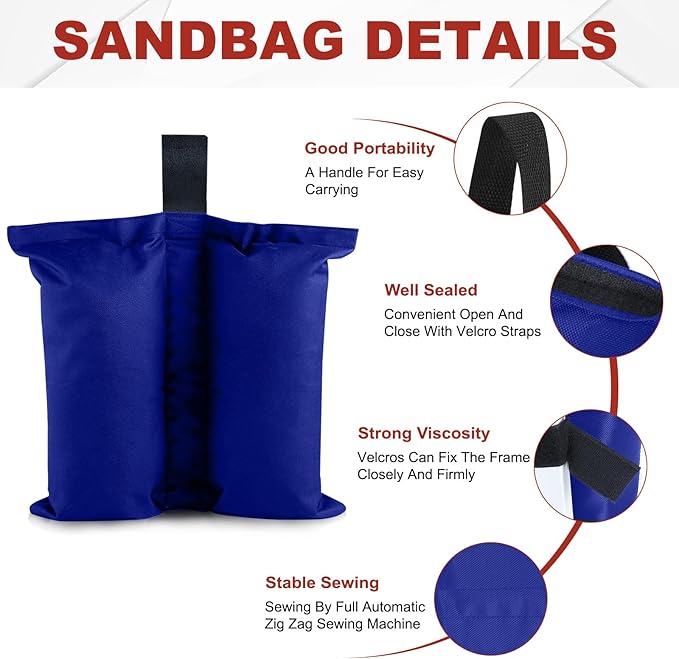 ABCCANOPY Canopy Weights 150 LBS Tent Sand Bags,4pcs-Pack (Blue)