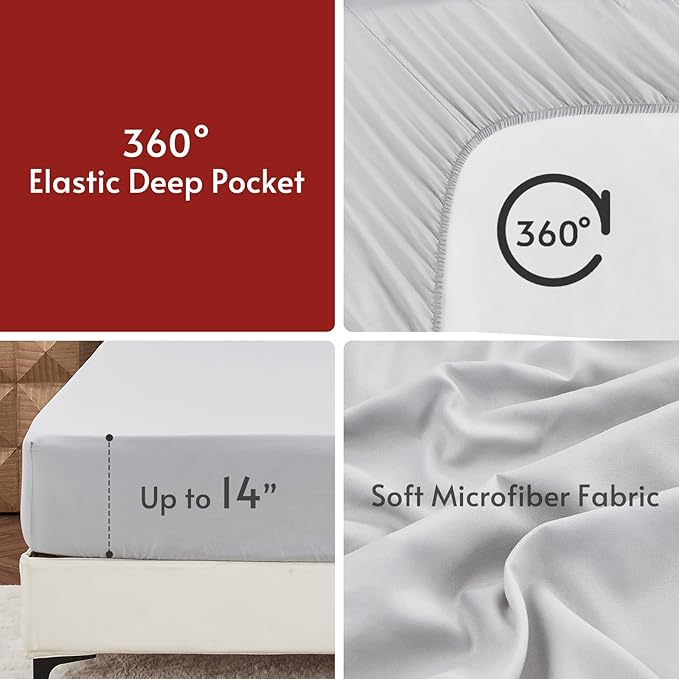MUXHOMO 5 Pieces Twin XL Comforter Set, Reversible Bed in a Bag Twin XL Size, All Season Bedding Set with Comforter, Flat Sheet, Fitted Sheet, Pillowcases & Shams, Dark Grey & Light Grey