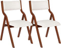Ball & Cast Kitchen Folding Chairs with Padded Seats Foldable chairs Set of 2, 18" Seat Height, Cream White