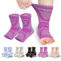 LISEPWU Copper Ankle Brace, Copper Infused Ankle Support Compression Sleeve for Men & Women, for Foot Pain Relief, Sprained Recovery, Achilles Tendonitis, Daytime or Night Use(Purple XL)