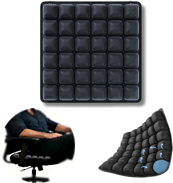 Inflatable Seat Cushion, Pressure Relief Airplane Seat cushion for Long Flights Without Air Pump, Portable Car Seat Cushions,Office Chair Wheelchair Cushions Relief Discomfort in Coccyx&Buttock