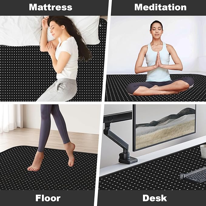 Grounding Mat for Bed,27 * 78 in Grounding Mat Queen Size with Grounding Tester Pen,Grounding Mattress Pad for Improved Sleep (27 * 78 in)