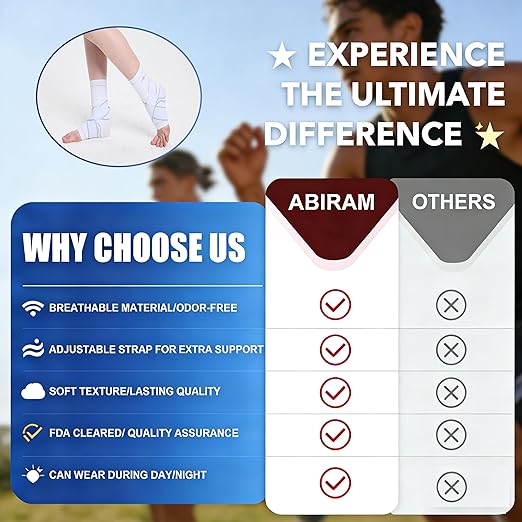 ABIRAM Ankle Brace for Women & Men, Ankle Compression Sleeve with Wrap, Foot Support Sleeve, Ankle Support for Sprained Ankle, Plantar Fasciitis Relief Socks, Achilles Tendonitis, Sports, L