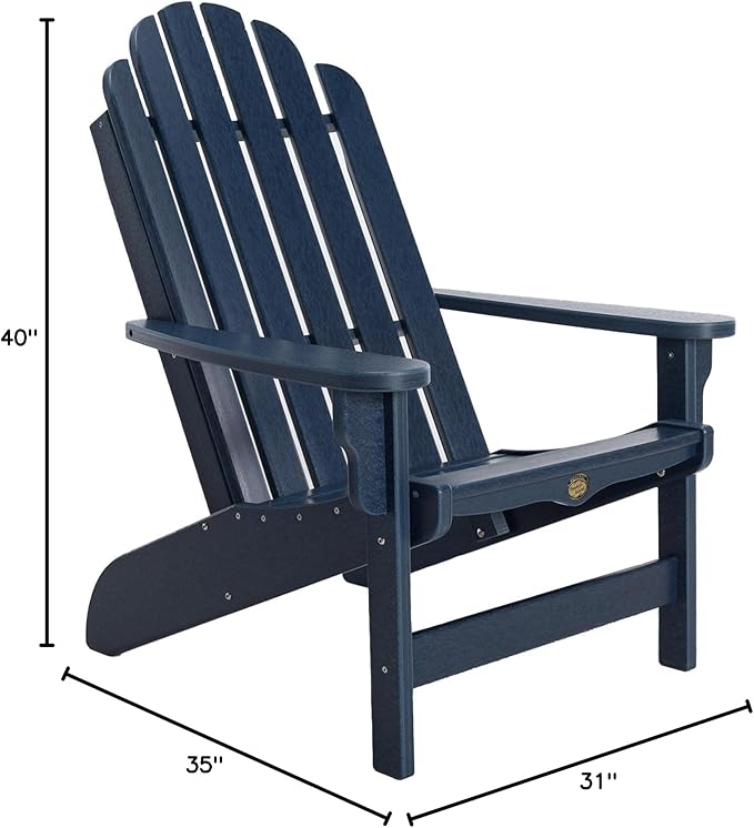 Original Pawleys Island Royal Blue DuraWood Essentials Adirondack Chair – Eco-Friendly Recycled Material, Stainless Steel Hardware, Smooth Fit N Finish, Handcrafted in The Carolinas