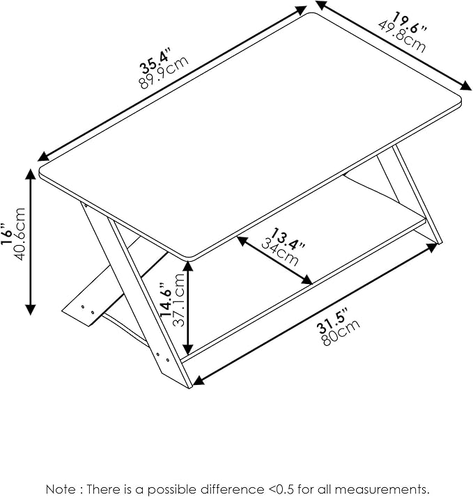 FURINNO Modern Simplistic Coffee Table, Espresso