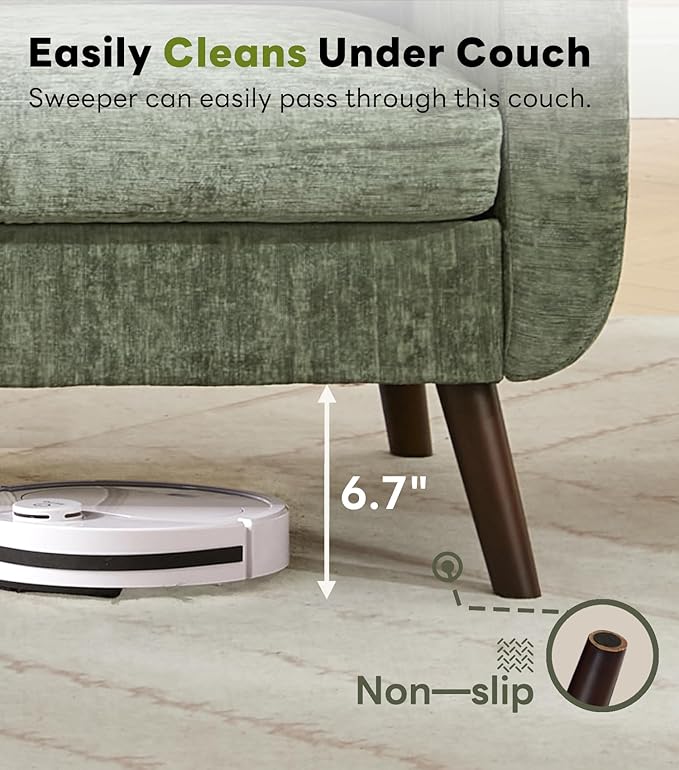 Tbfit 77.2" W Linen Sofa Couch, Mid Century Modern Decor Loveseat Couches for Living Room, Button Tufted Upholstered Small Couch for Bedroom, Solid, and Easy to Install Love Seats Furniture, Green | linen fabric, button tufted, solid wood foot, pocket ...