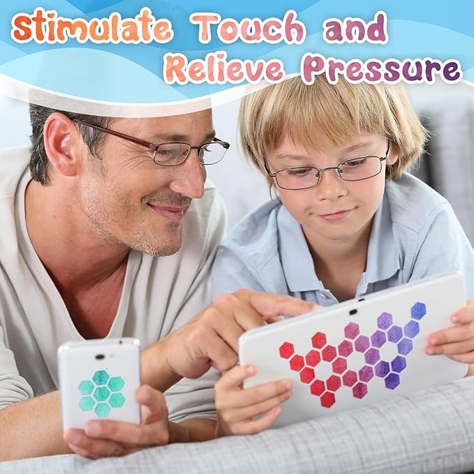 Gersoniel 18 Pieces Anxiety Sensory Stickers Textured Strips Toys Anti Stress Tactile Rough Sensory Strips Adhesives Anxiety Relief for Adults Teens Office Desk Classroom(Stylish Style)