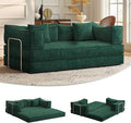 Carzzi-Life 79" Convertible Sofa Bed with Pillows, Corduroy Folding Sleeper Sofa with Fixed-Shape Frame, Boneless Couch for Living Room Bedroom, Floor Sofa Lounge No Assembly Required (Green)