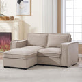 HEAY-YO 67 Inches Modern Modular Sectional Sofa,L Shape 2-Seater Comfy Couch with Moveable Ottoman,Floor Sofa for Living Room Bedroom Apartment,Linen Sand
