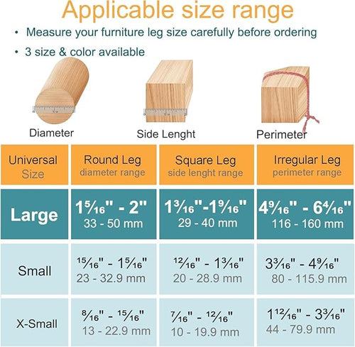 32 Pcs Silicone Chair Leg Floor Protectors for Hardwood Floors, Brown Felt Bottom Chair Leg Covers, Free Moving Table Leg Covers, Stool Leg Protectors Caps（Large fit : 1.3'' - 2''）