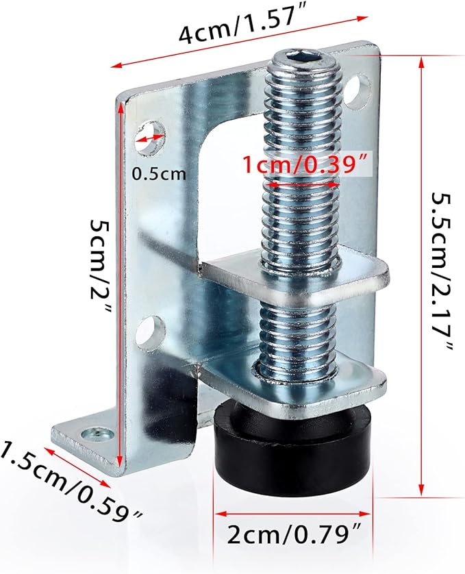 OwnMy 4 Packs Heavy Duty Adjustable Furniture Leveling Feets L Shaped Furniture Leveler Legs, Furniture Mounting Brackets Metal Leveling Load Table Leg for Workbench Cabinet Wardrobe, 2.2" H